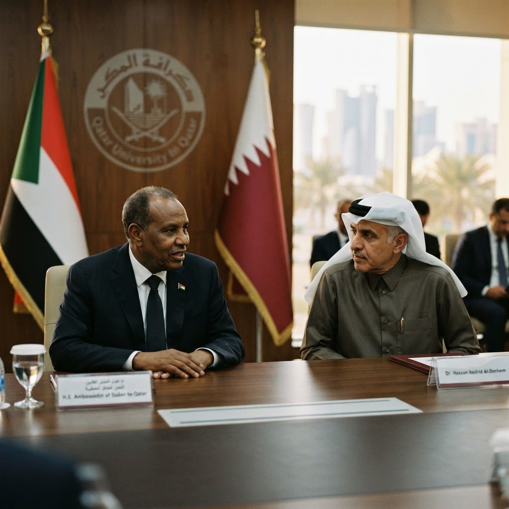 Sudan Ambassador to Doha Meets Qatar University President