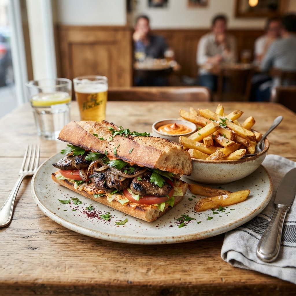 Baguette fois d’agneau grillé, frites — SANDWICHS — K-Sdale 51 — Reims