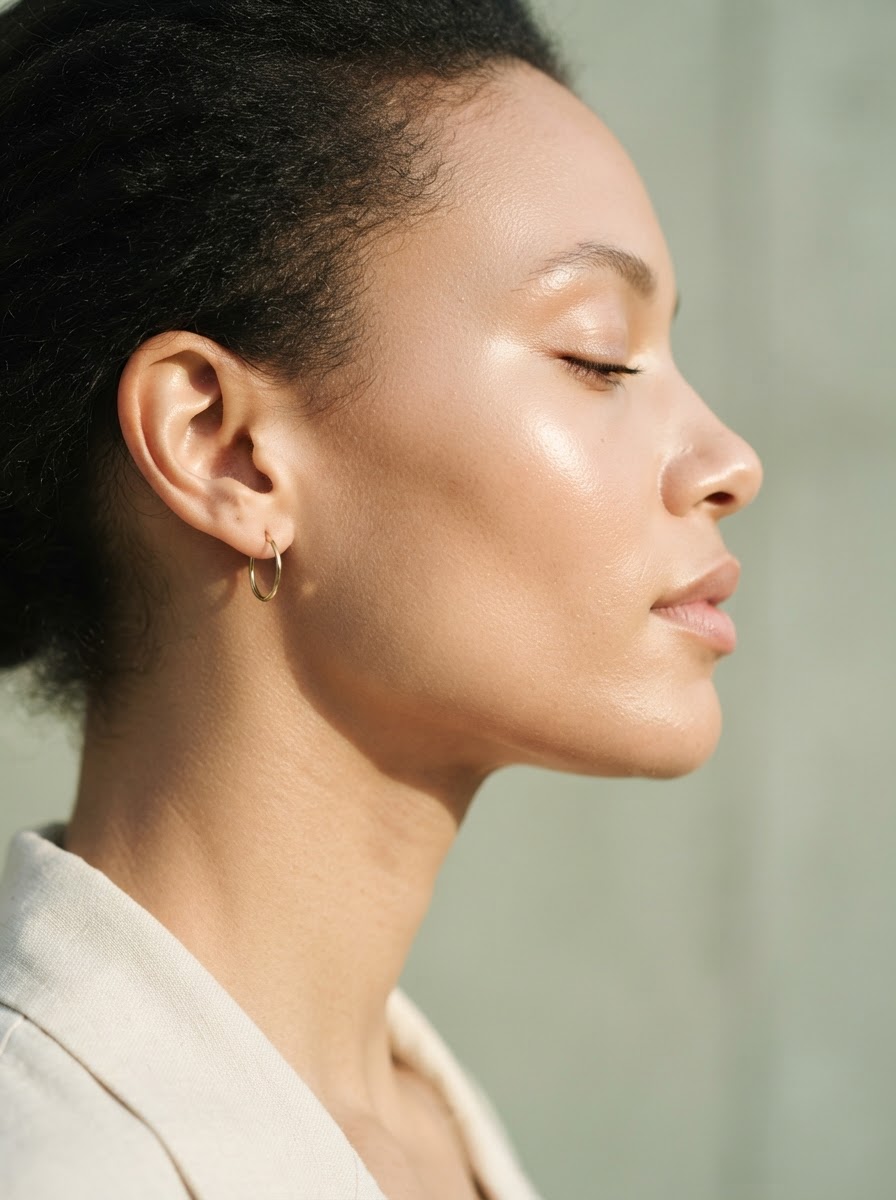 Softly lit profile portrait