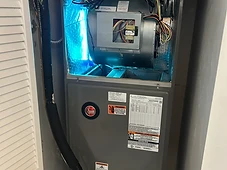 UV germicidal light installed inside an air handler on a residential HVAC system in Broward County