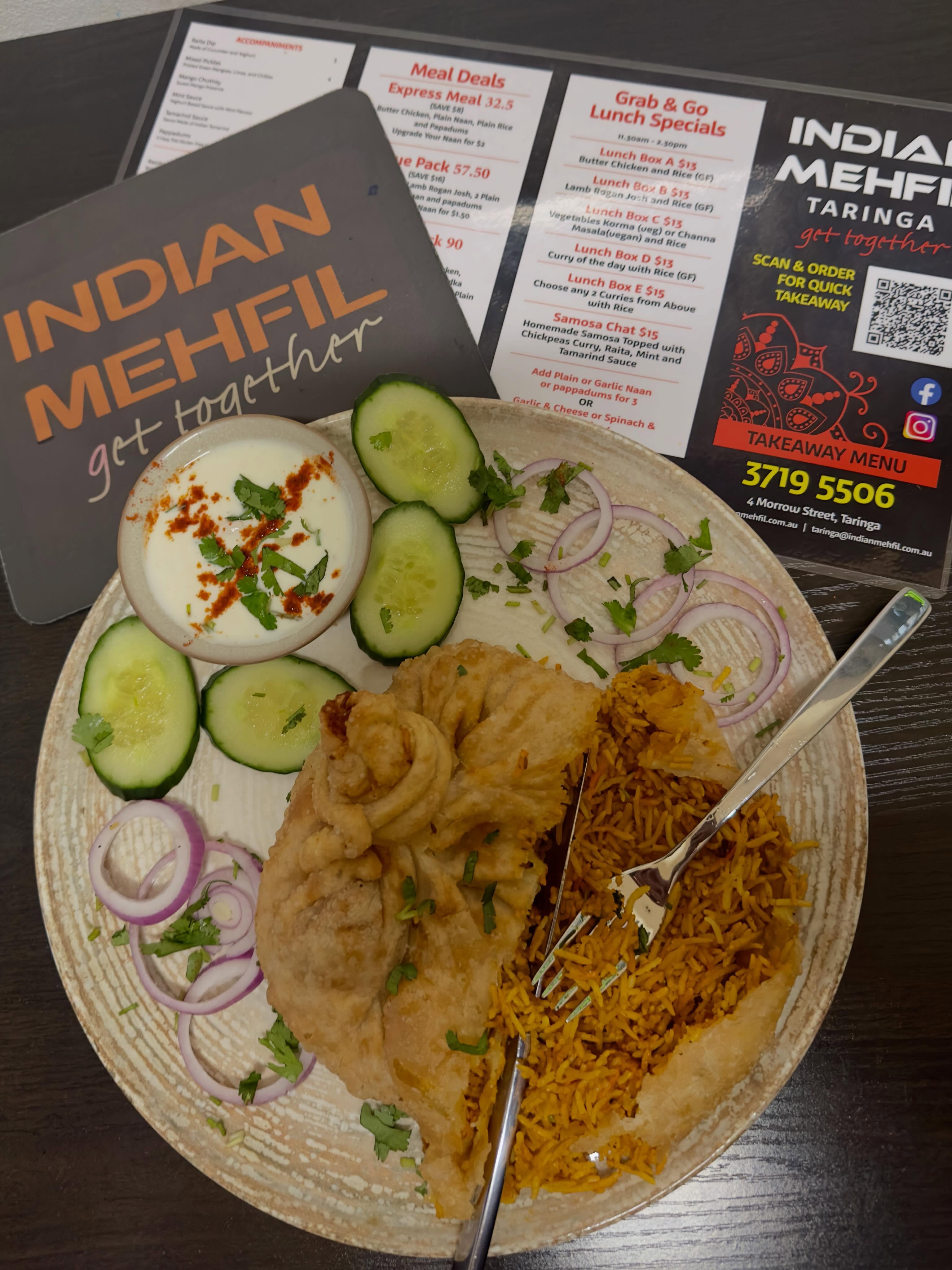 Takeaway meal deal with menu card