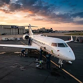 Business jet exterior detail