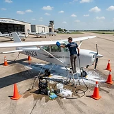 Single-engine aircraft wet wash on the ramp