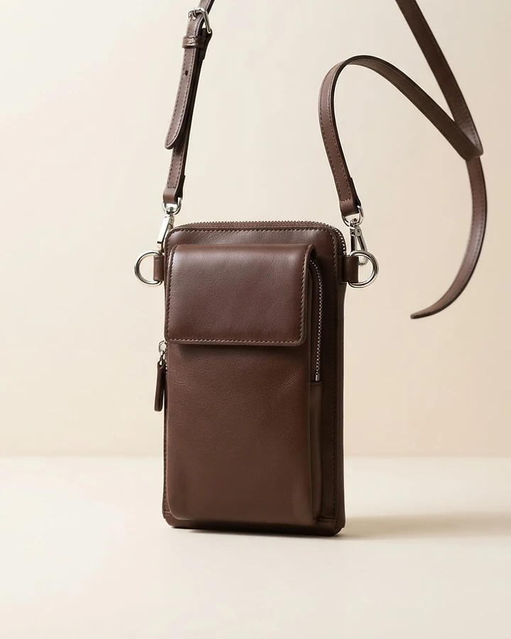 The Pace Chocolate leather crossbody bag