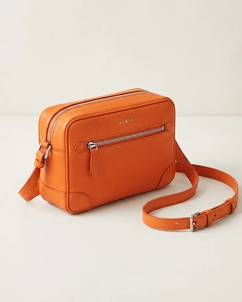 The Citrus Vibrant Orange leather crossbody bag