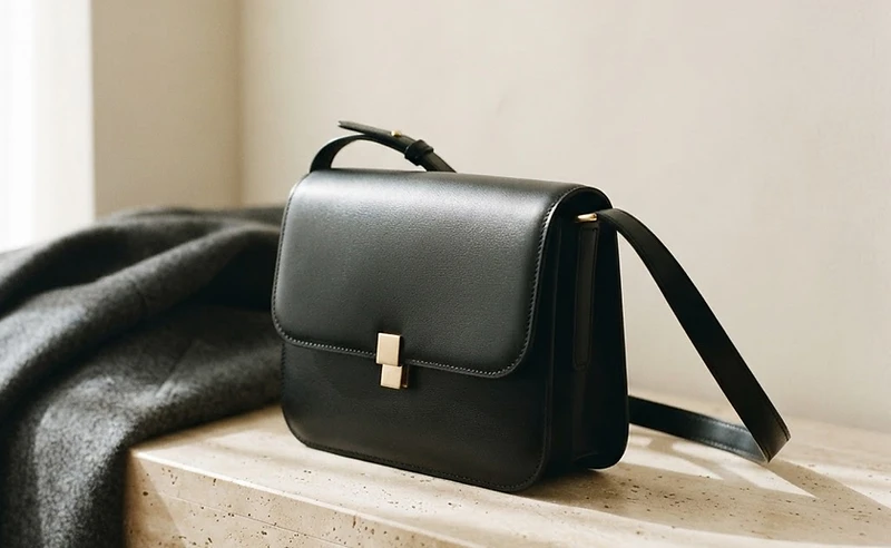 The Aria Royal Blue leather crossbody — editorial