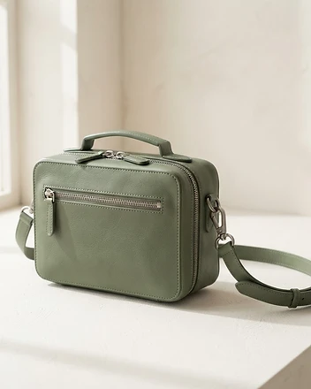 The Sage Sage Green leather crossbody bag