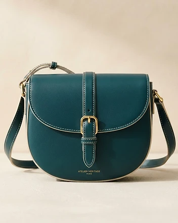 The Marguerite Teal leather crossbody bag