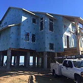 Elevated beach home under construction