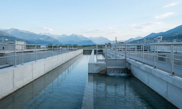 Illustration d’un canal ouvert dans un environnement de traitement de l’eau