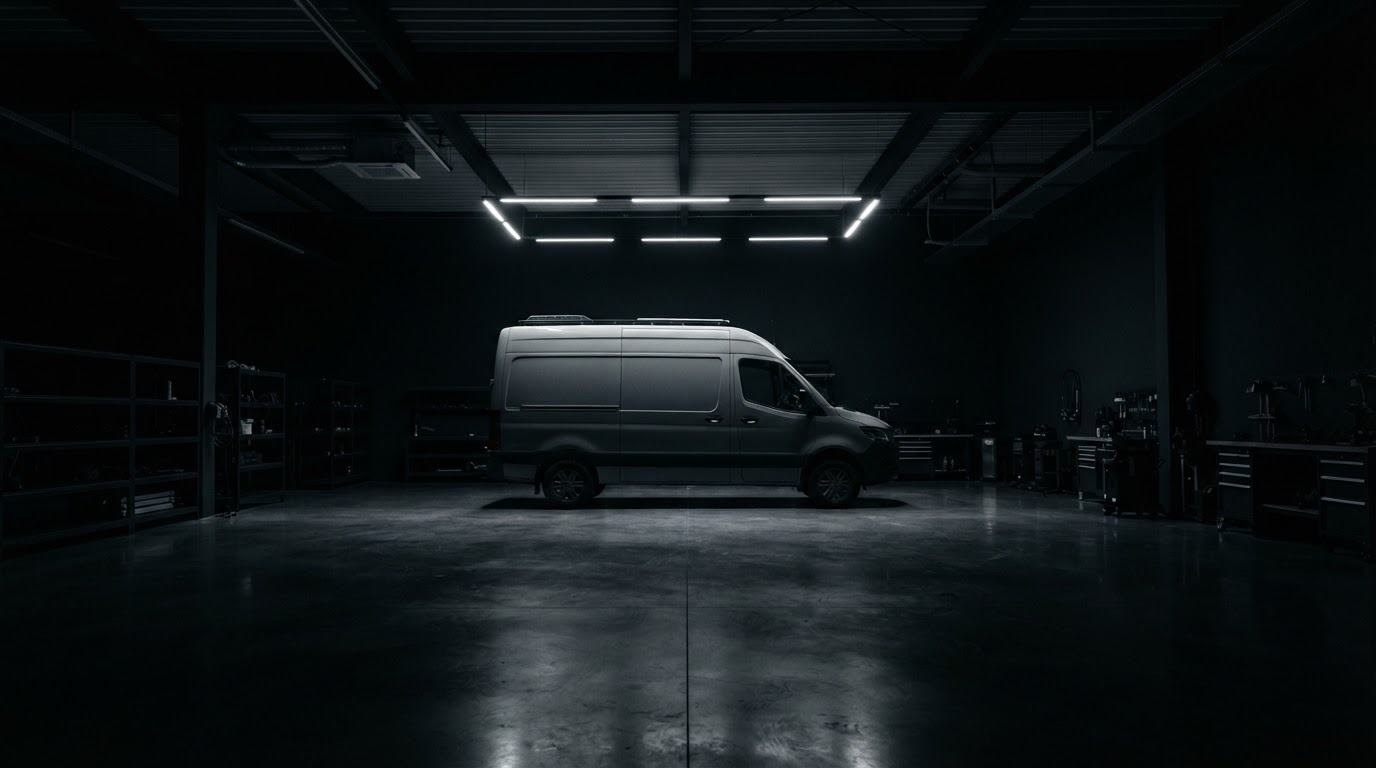5 workshop at night