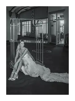Bride in hotel lobby