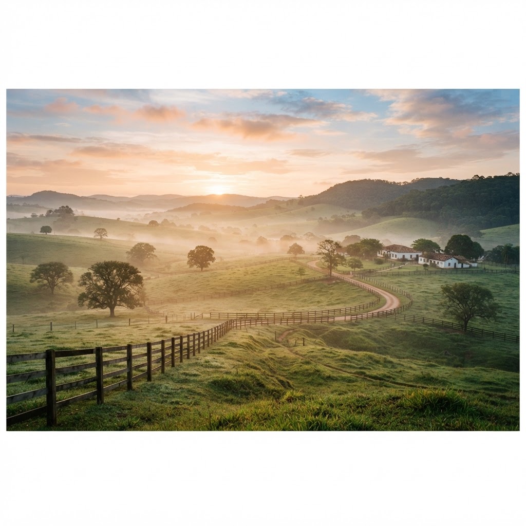 Paisagem de fazenda Nelore RA