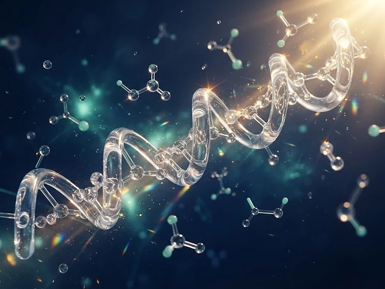 3D peptide chain refracting Australian sunlight