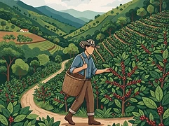 Nestor Lasso — coffee farmer illustration 1