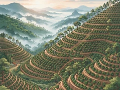 La Pila — coffee farm illustration 1