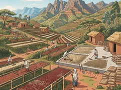 Gora Kone — coffee farm illustration 2