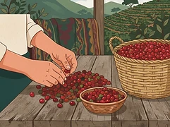 Six farmers — coffee farmer illustration 2