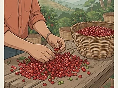 Adan and Kilverth Sagastume — coffee farmer illustration 2