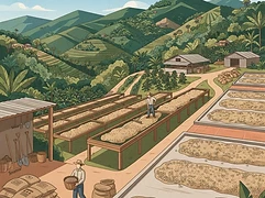 Pinares — coffee farm illustration 2