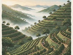 Gakuyuini washing station — coffee farm illustration 1