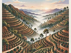 La Conquista — coffee farm illustration 1