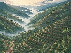 Suspiros β coffee farm illustration 1