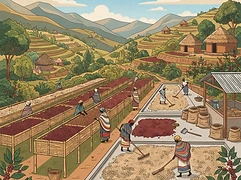 Duromina Cooperative β coffee farm illustration 2
