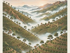 Aldea de Hoja Blanca — coffee farm illustration 1