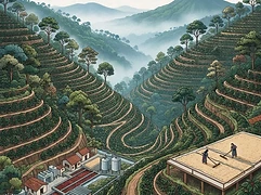 Rio Azul — coffee farm illustration 1
