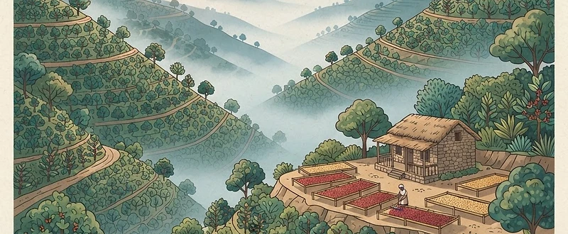 Small farms in the village of Okoluu