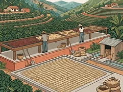 Las Mañanitas — coffee farm illustration 2