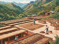 Coopedota — coffee farm illustration 2