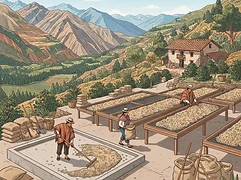 Finca Nueva Alianza β coffee farm illustration 2