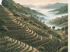 El Jaguar — coffee farm illustration 1