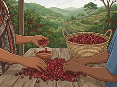 Kamwangi Cooperative — coffee farmer illustration 2