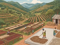 Great Rift Coffee — coffee farm illustration 2