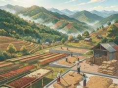Behind The Leaf — coffee farm illustration 2