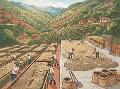 Finca La Estrella β coffee farm illustration 2