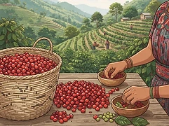 Ricardo and Katia Zelaya — coffee farmer illustration 2