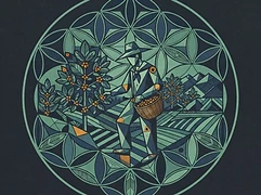 Fabio and Sandra Isabel Caballero, Marysabel Caballero, and Moisés Herrera — coffee farmer illustration 3