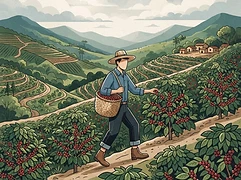 Adan and Kilverth Sagastume — coffee farmer illustration 1