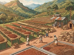 Halo Hartume β coffee farm illustration 2