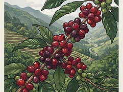 Flor Del Valle — coffee farm illustration 3