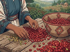 Habtamu Fikadu — coffee farmer illustration 2