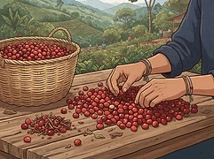 The Elder family and Bernard Uhe — coffee farmer illustration 2