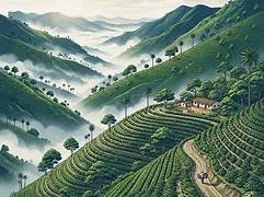 Las Galaxias — coffee farm illustration 1