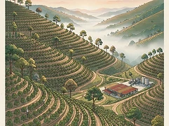 Rio Brilhante — coffee farm illustration 1