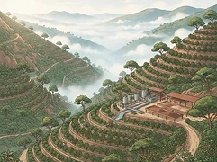 El Rejo — coffee farm illustration 1