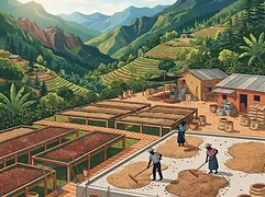La Merced — coffee farm illustration 2